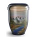 Hand Painted Biodegradable Cremation Ashes Urn – Mountain River